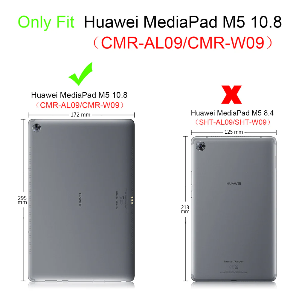 CVR-HW-M5*8.4 | Huawei MediaPad M5 8.4 | Smart Folio Case with Tri-Fold Stand & PU Leather Cover - Image 3