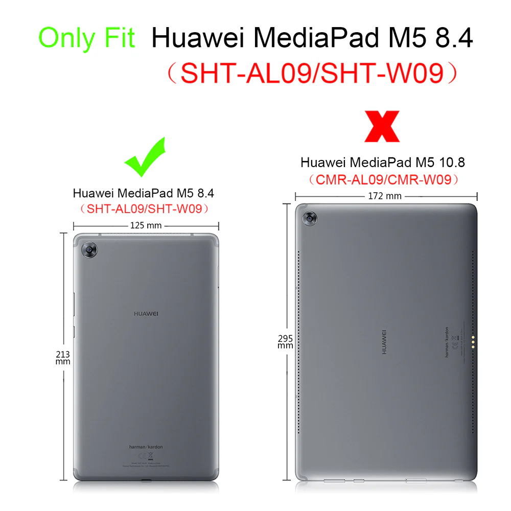 CVR-HW-M5*8.4 | Huawei MediaPad M5 8.4 | Smart Folio Case with Tri-Fold Stand & PU Leather Cover - Image 7