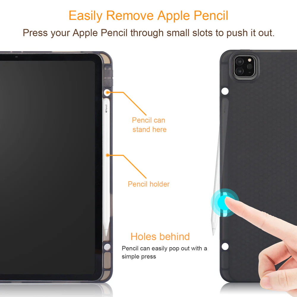CVR-iPad-PR6 | iPad Pro 11 ( 2nd / 3rd / 4th Gen. ) 2020 / 2021 / 2022 | Smart Folio Case with Tri-Fold Stand & PU Leather Cover Supports Apple Pencil Wireless Charging - Image 3