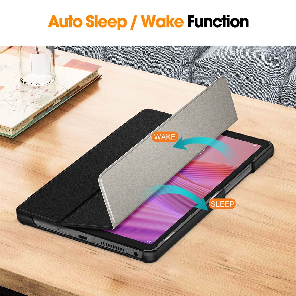 CVR-LN-K9 | Lenovo Tab K9 / Lenovo Tab One TB305 | Smart Folio Case with Tri-Fold Stand & PU Leather Cover - Image 2