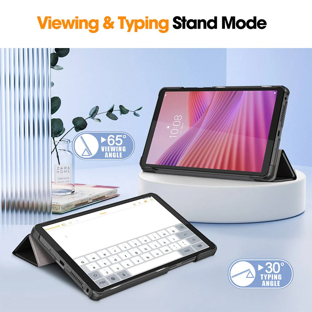 CVR-LN-K9 | Lenovo Tab K9 / Lenovo Tab One TB305 | Smart Folio Case with Tri-Fold Stand & PU Leather Cover - Image 3