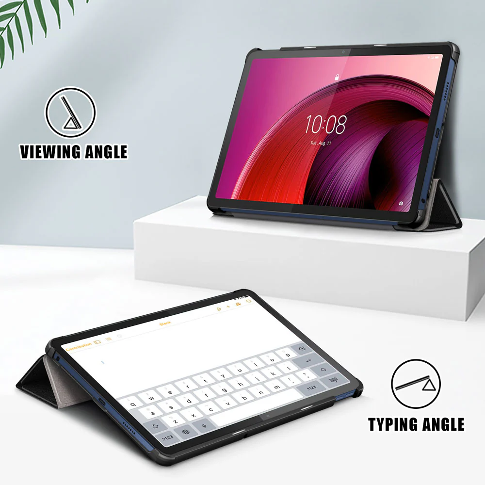 CVR-LN-M105G | Lenovo Tab M10 5G TB360 | Smart Folio Case with Tri-Fold Stand & PU Leather Cover - Image 3
