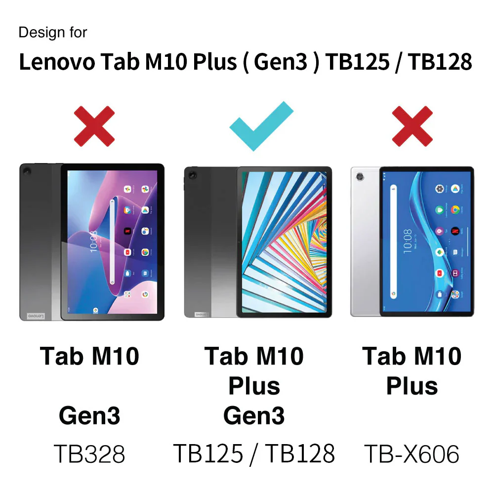 CVR-LN-M10P3 | Lenovo Tab M10 Plus ( Gen3 ) TB125 / TB128 | Smart Folio Case with Tri-Fold Stand & PU Leather Cover - Image 4