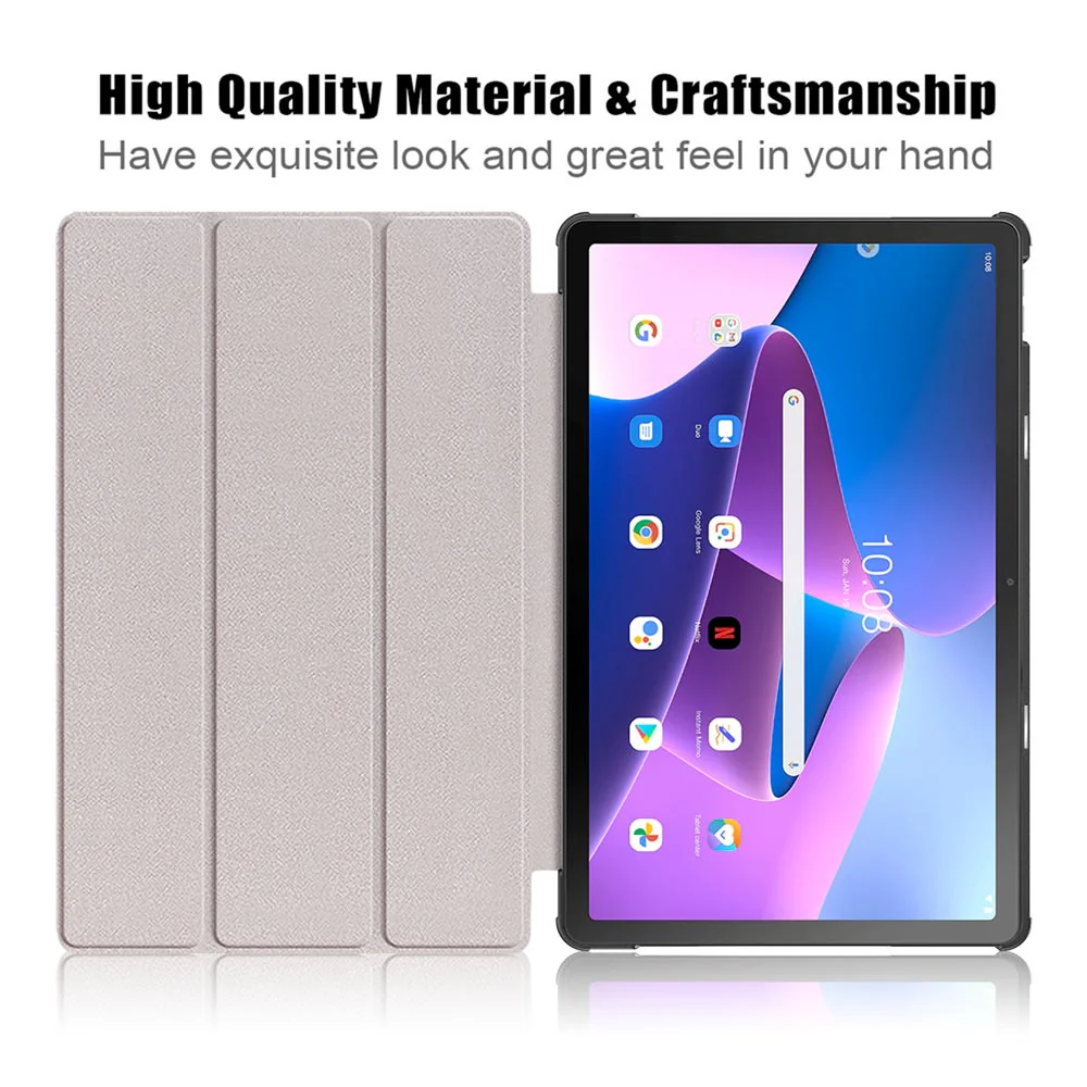 CVR-LN-M10P3 | Lenovo Tab M10 Plus ( Gen3 ) TB125 / TB128 | Smart Folio Case with Tri-Fold Stand & PU Leather Cover - Image 8