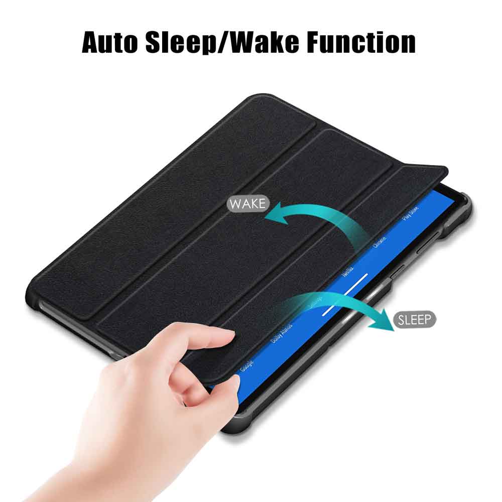 CVR-LN-M10PL | Lenovo Tab M10 Plus TB-X606 | Smart Folio Case with Tri-Fold Stand & PU Leather Cover - Image 3