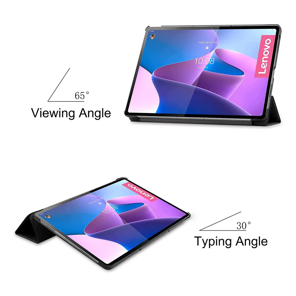 CVR-LN-P12PRO | Lenovo Tab P12 Pro TB-Q706F | Smart Folio Case with Tri-Fold Stand & PU Leather Cover - Image 4