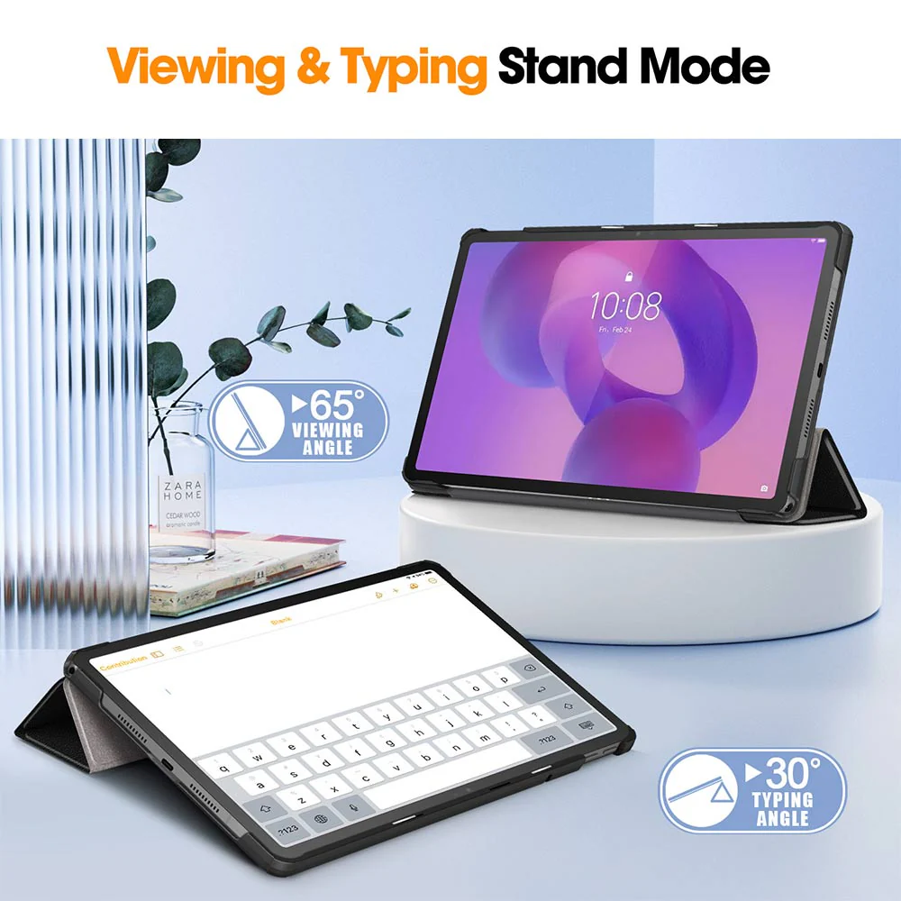 CVR-LN-TB336 | Lenovo Tab K11 (Gen 2)  / Lenovo Idea Tab ( 11" TB336 ) | Smart Folio Case with Tri-Fold Stand & PU Leather Cover - Image 3