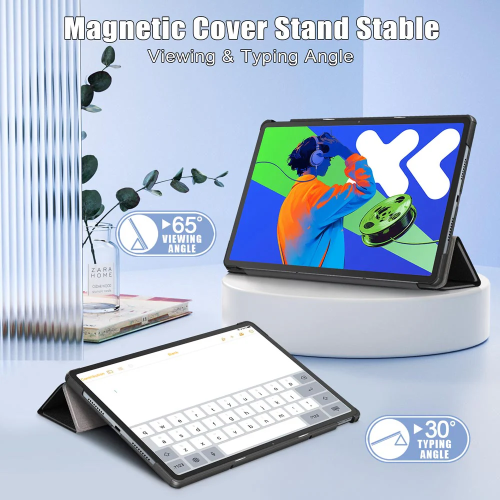 CVR-LN-TB373 | Lenovo Idea Tab Pro TB373 | Smart Folio Case with Tri-Fold Stand & PU Leather Cover - Image 3