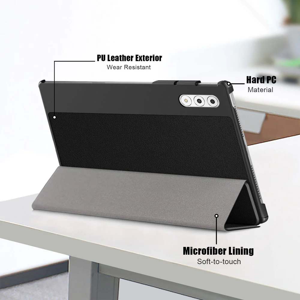 CVR-LN-TB520FU | Lenovo Yoga Tab Plus TB520FU | Smart Folio Case with Tri-Fold Stand & PU Leather Cover - Image 7