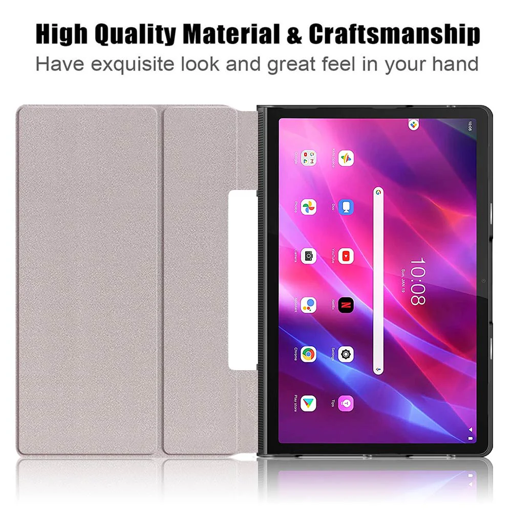 CVR-LN-YT11 | Lenovo Yoga Tab 11 YT-J706F | Smart Folio Case with Tri-Fold Stand & PU Leather Cover - Image 4