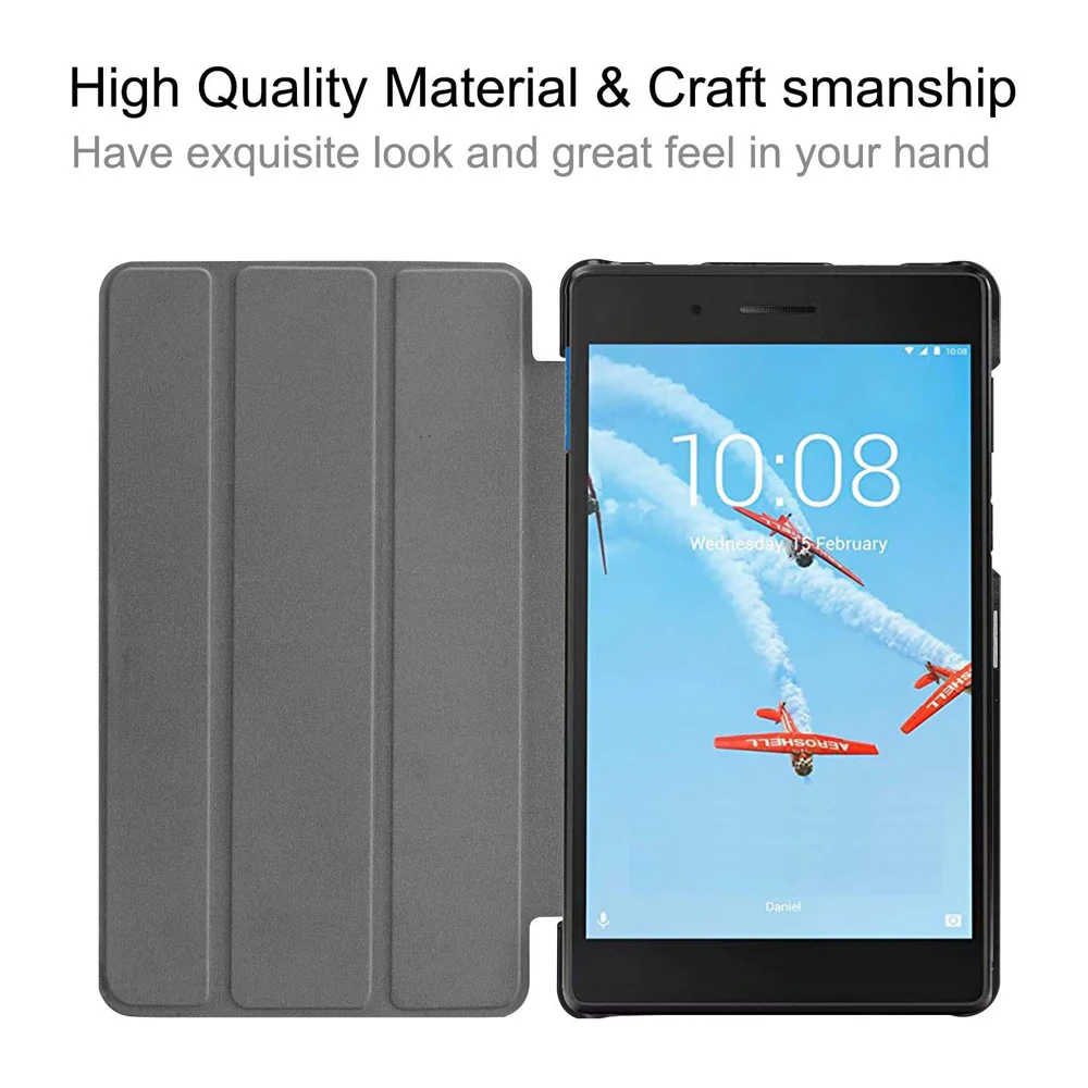 CVR-LN33 | Lenovo Tab E7 | Smart Folio Case with Tri-Fold Stand & PU Leather Cover - Image 6