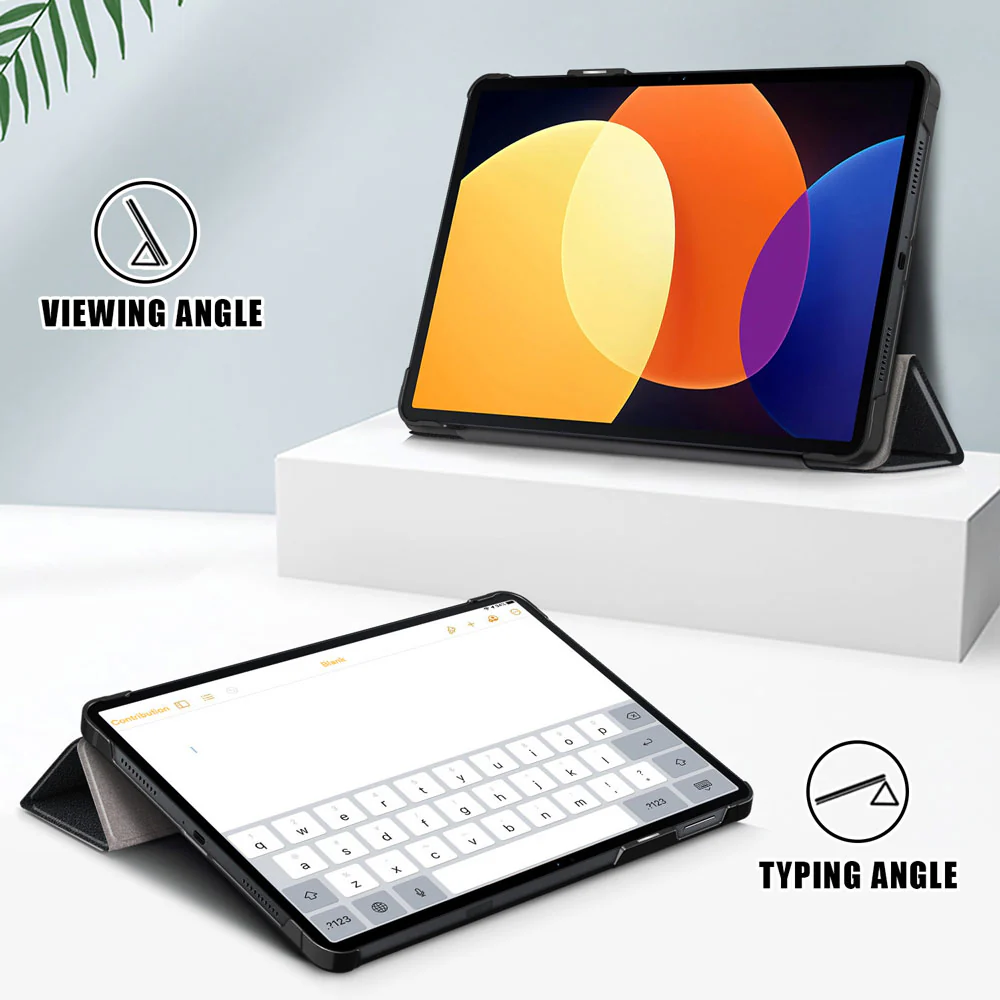 CVR-Mi-PAD5P | Xiaomi Mi Pad 5 Pro 12.4" | Smart Folio Case with Tri-Fold Stand & PU Leather Cover - Image 3
