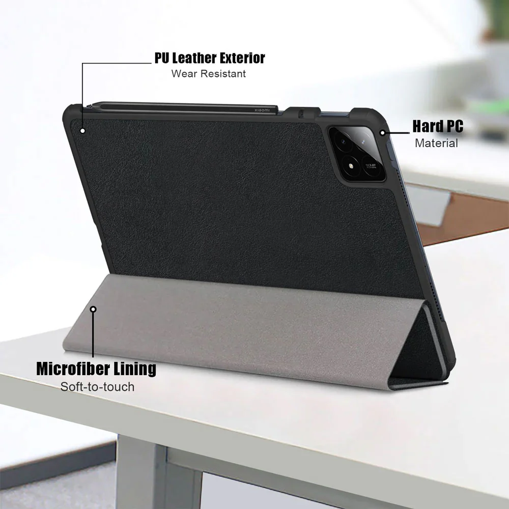 CVR-Mi-PAD6SP | Xiaomi Pad 6S Pro 12.4 | Smart Folio Case with Tri-Fold Stand & PU Leather Cover - Image 7