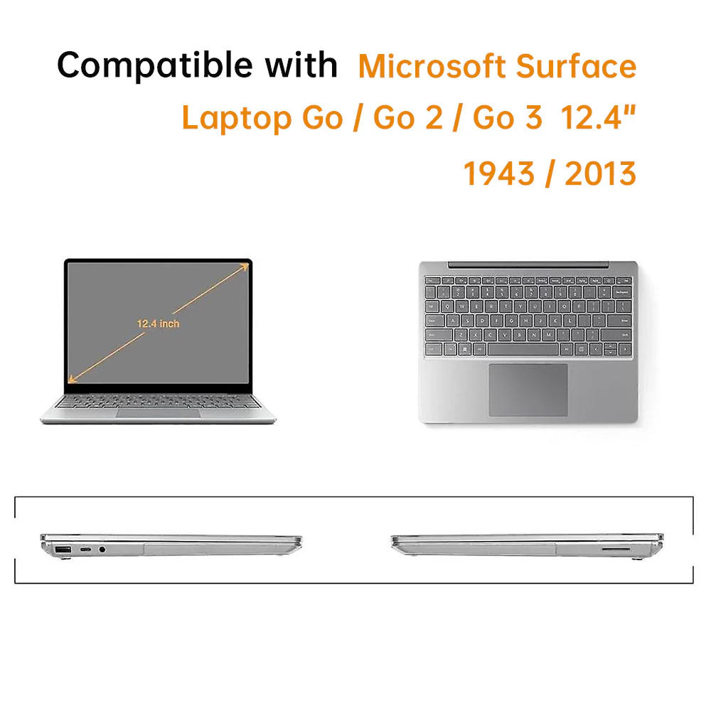 CVR-MS-LTGO12 | Surface Laptop Go / Laptop Go 2 / Laptop Go 3 | 12.4" 1943 / 2013 | Heavy Duty Slim Hard Shell Dual Layer Protective Cover - Image 3