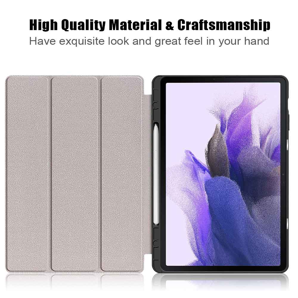 CVR-SS-S7FE | Samsung Galaxy Tab S7 FE SM-T730 / T733 / T736B / T735NZ | Smart Folio Case with Tri-Fold Stand & PU Leather Cover - Image 6