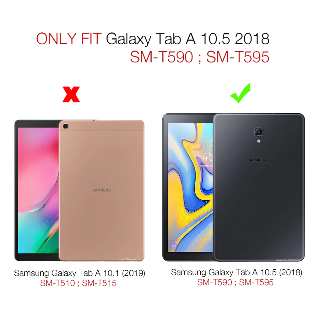 CVR-SS-T590 | Samsung Galaxy Tab A 10.5 2018 T590 T595 | Smart Folio Case with Tri-Fold Stand & PU Leather Cover - Image 8