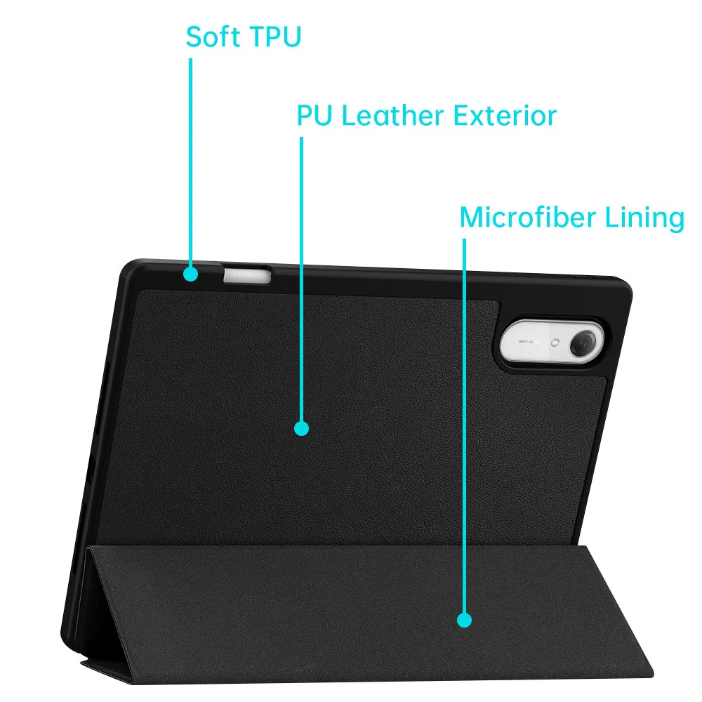 CVR-SS-TB390 | Lenovo Idea Tab Pro (Gen 2) TB390 | Smart Folio Case with Tri-Fold Stand & PU Leather Cover - Image 6