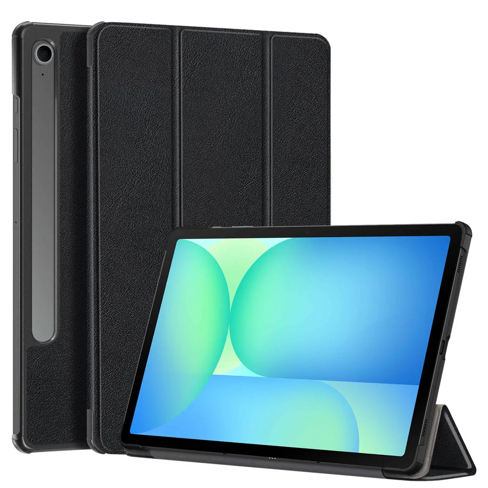 CVR-SS-X710 | Samsung Galaxy Tab S10 FE SM-X520 X526 X528 / S10 Lite SM-X400 X406 | Smart Folio Case with Tri-Fold Stand & PU Leather Cover