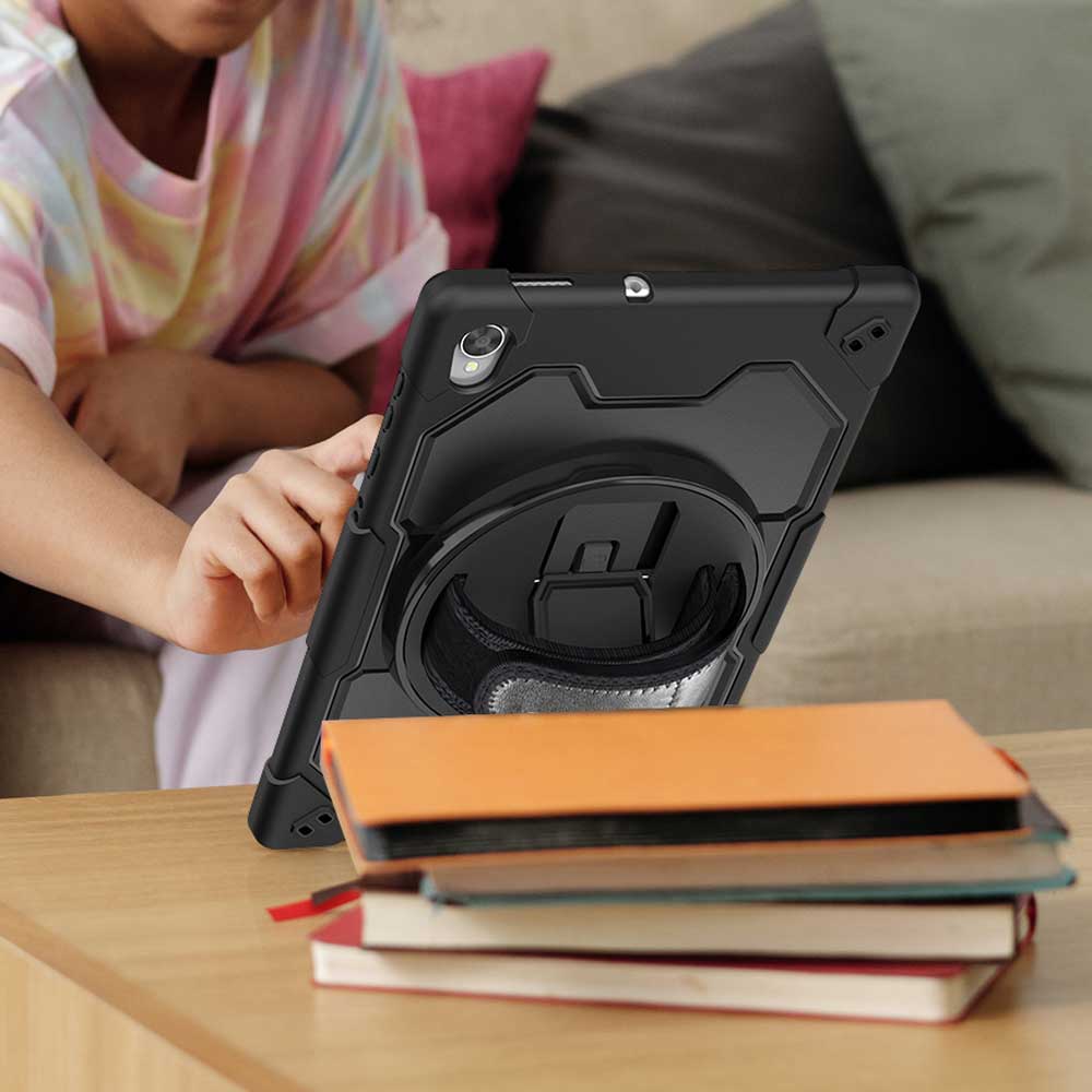 DEN-LN-K10 | Lenovo Tab K10 ( TB-X6C6F/X/L TB-X6C6NBF/X/L ) | 2 Layer Shockproof Case With Hand Strap & Kick-stand - Image 7