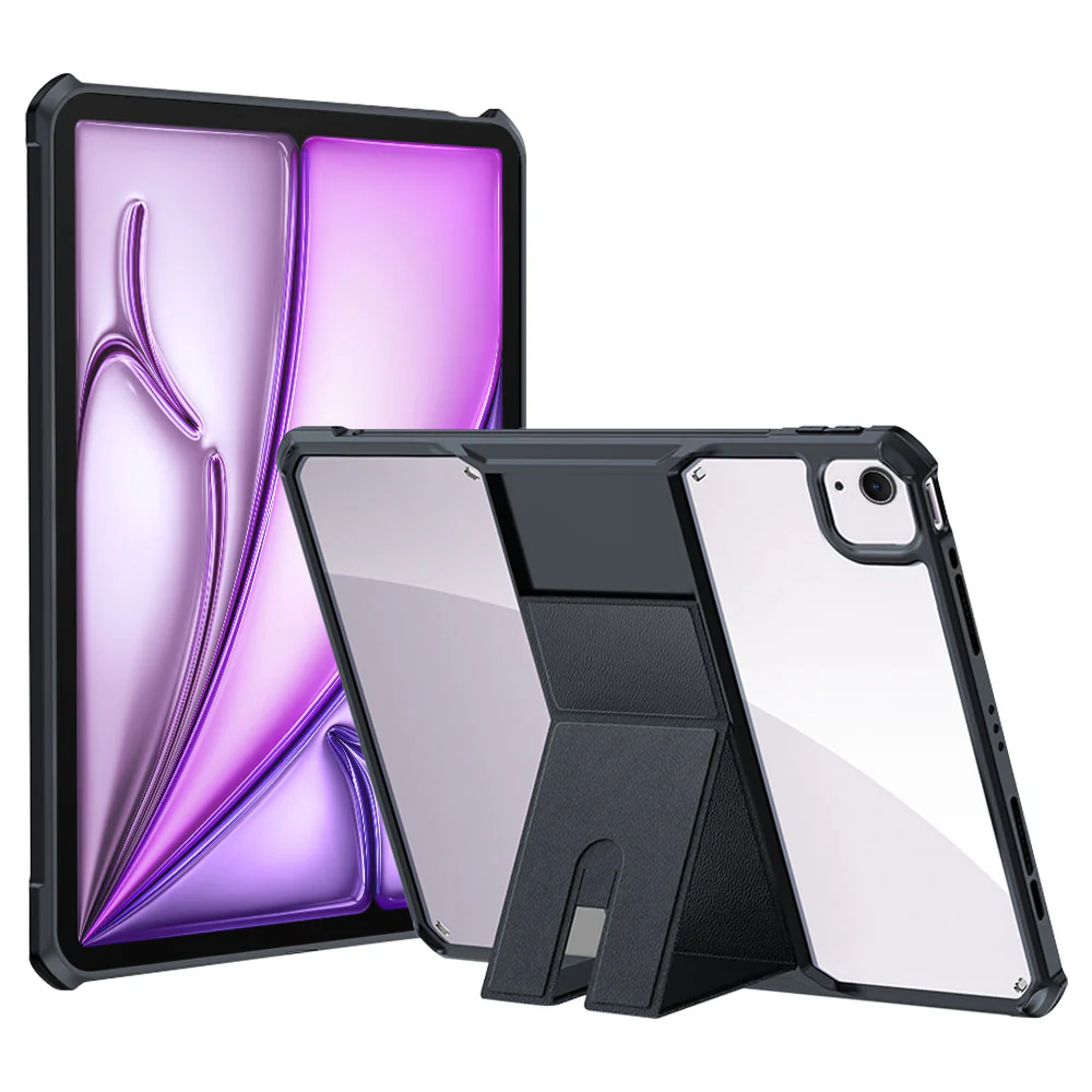 DKN-iPad-A6 | iPad Air 13 (M2) / (M3) / (M4) | Ultra Slim 4 Corner Shockproof Case With Magnetic Kick-stand Supports Apple Pencil Pro Wireless Charging