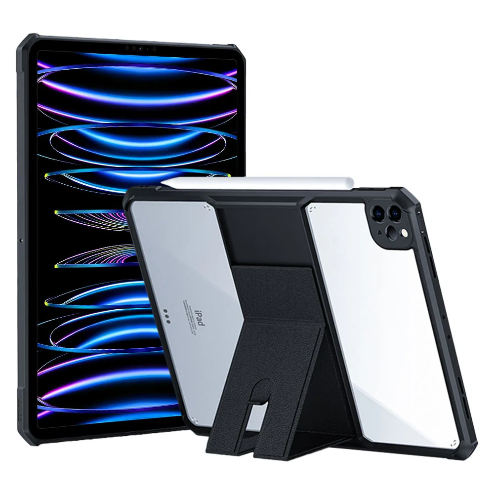 DKN-iPad-PR7 | iPad Pro 12.9 ( 4th / 5th / 6th Gen. ) 2020 / 2021 / 2022 | Ultra Slim 4 Corner Shockproof Case With Magnetic Kick-stand Supports Apple Pencil Pro Wireless Charging