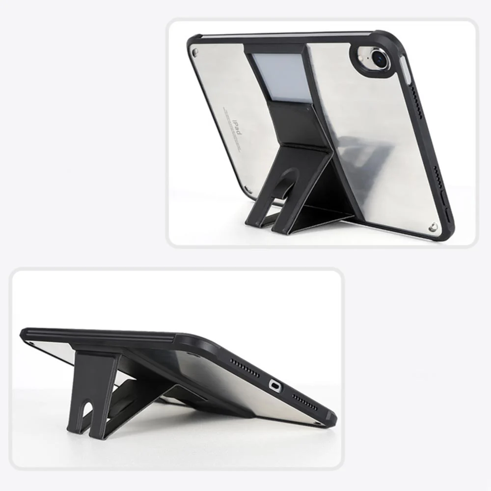 DT-iPad-M6 | iPad mini 6 case | Shockproof Rugged Case Transparent TPU Back Shell With Kickstand - Image 6