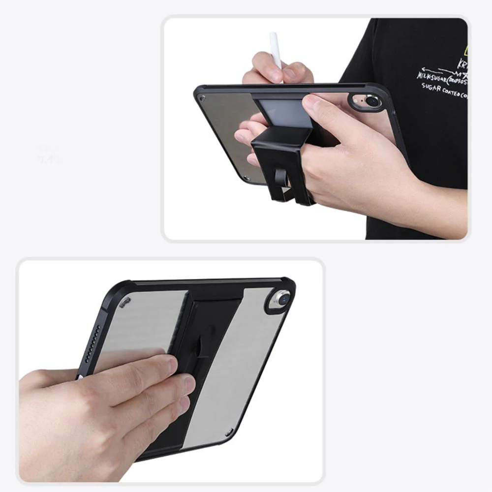 DT-iPad-M6 | iPad mini 6 case | Shockproof Rugged Case Transparent TPU Back Shell With Kickstand - Image 7