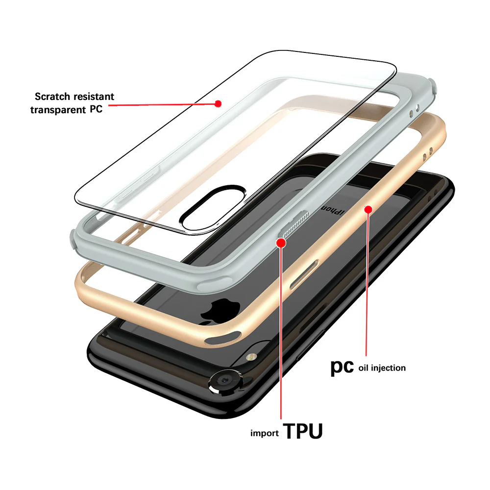 DX-IPHXR-GD | iPhone XR Case | 2-Layer Shock-Absorption Drop Protection Case w/ KEY Mount & Carabiner -Gold - Image 8