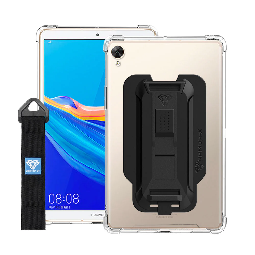 DXS-HW-M6*8.4 | Huawei MediaPad M6 8.4 | Ultra slim 4 corner Anti-impact tablet case with hand strap kick-stand & X-Mount