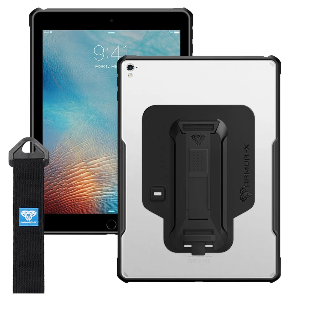 DXS-iPad-PR1 | iPad Pro 9.7 2016 | Ultra slim 4 corner Anti-impact tablet case with hand strap kick-stand & X-Mount - Image 10