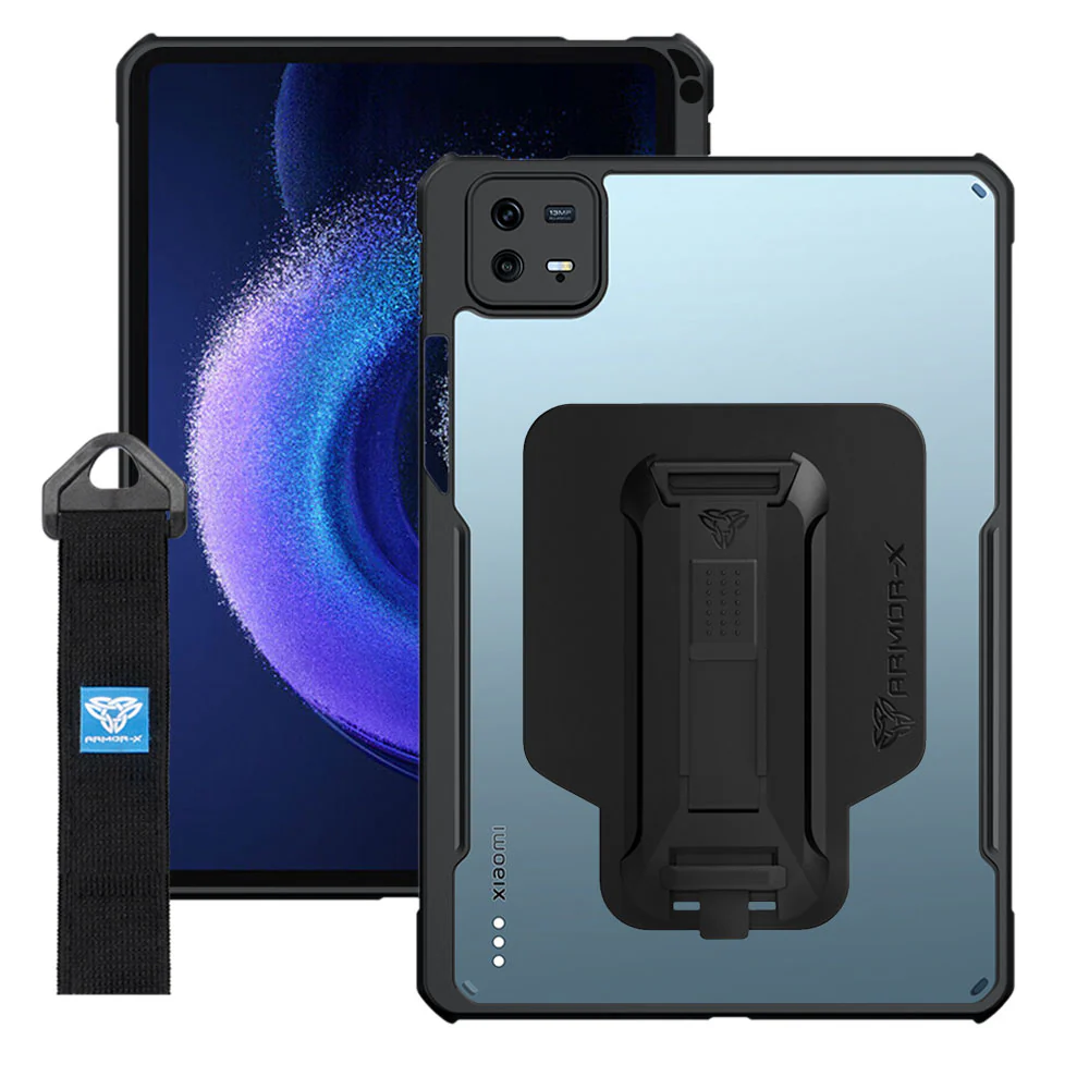 DXS-Mi-PAD6 | Xiaomi Pad 6 / 6 Pro | Ultra slim 4 corner Anti-impact tablet case with hand strap kick-stand & X-Mount