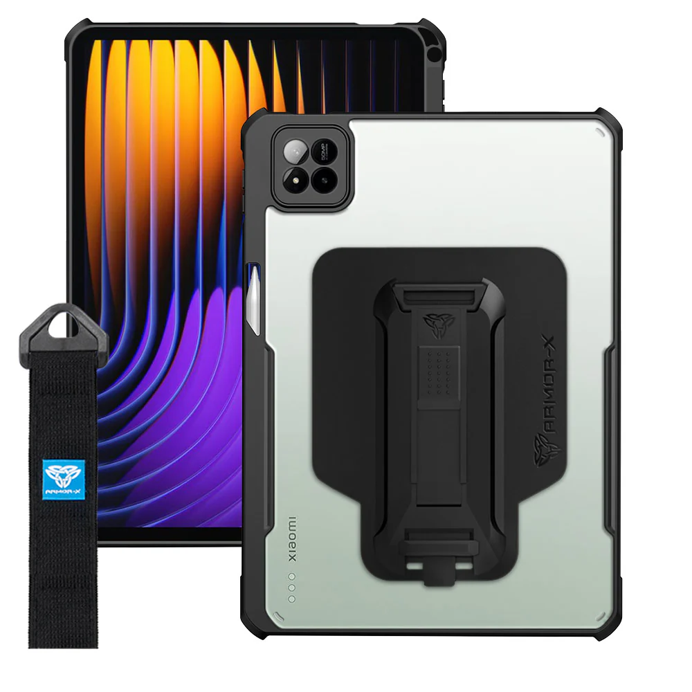 DXS-Mi-PAD7 | Xiaomi Pad 7 / 7 Pro | Ultra slim 4 corner Anti-impact tablet case with hand strap kick-stand & X-Mount