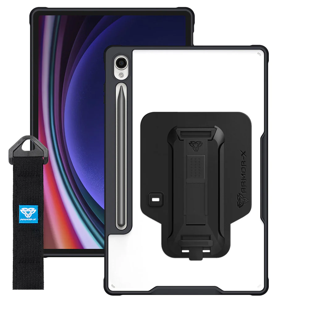 DXS-SS-X710 | Samsung Galaxy Tab S9 SM-X710 / X716 / X718 | Ultra slim 4 corner Anti-impact tablet case with hand strap kick-stand & X-Mount - Image 11