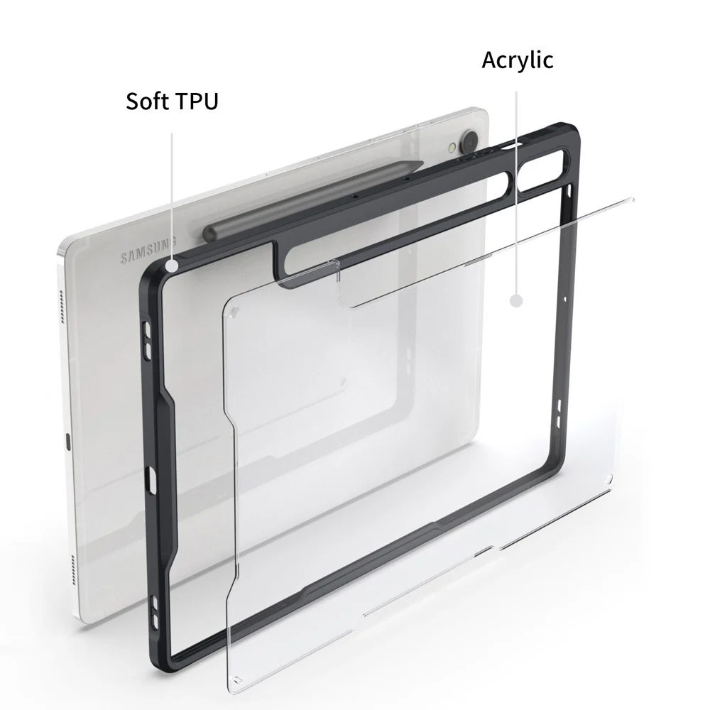 DXS-SS-X710 | Samsung Galaxy Tab S9 SM-X710 / X716 / X718 | Ultra slim 4 corner Anti-impact tablet case with hand strap kick-stand & X-Mount - Image 7