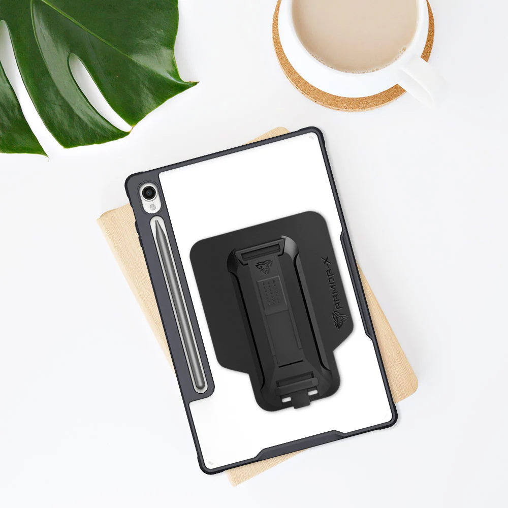 DXS-SS-X710 | Samsung Galaxy Tab S9 SM-X710 / X716 / X718 | Ultra slim 4 corner Anti-impact tablet case with hand strap kick-stand & X-Mount - Image 9