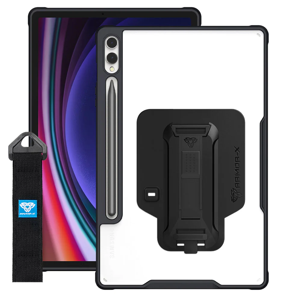 DXS-SS-X810 | Samsung Galaxy Tab S10+ S10 Plus SM-X820 / X826B | Ultra slim 4 corner Anti-impact tablet case with hand strap kick-stand & X-Mount - Image 11