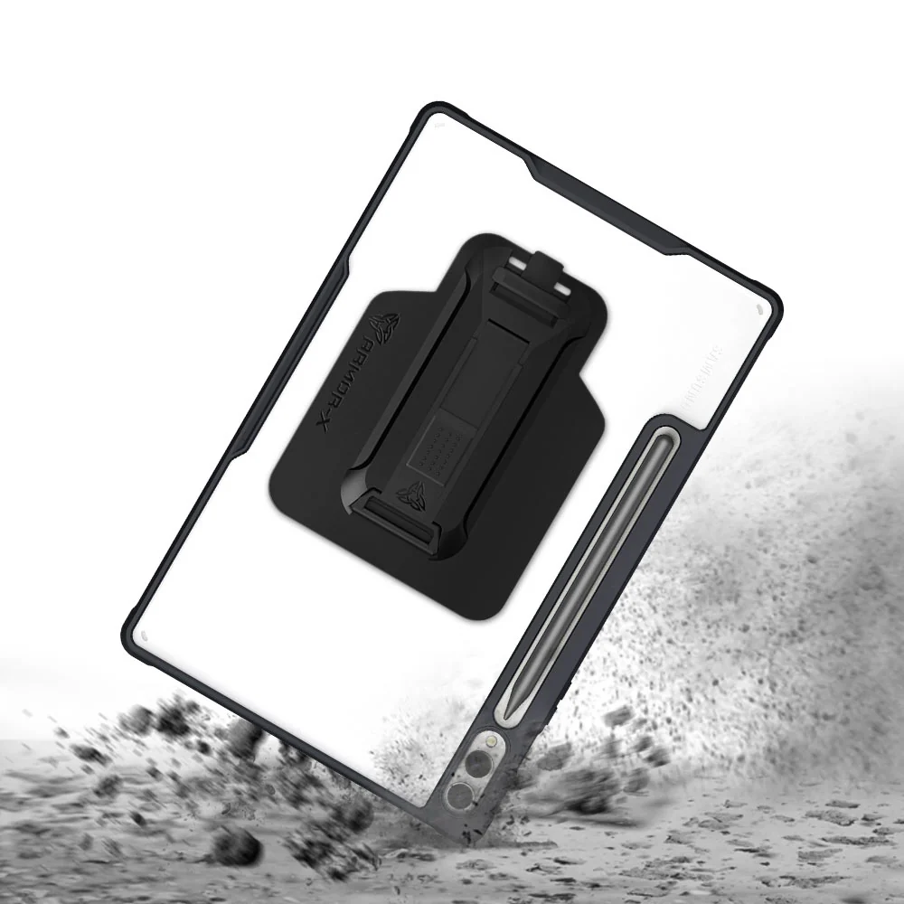 DXS-SS-X810 | Samsung Galaxy Tab S10+ S10 Plus SM-X820 / X826B | Ultra slim 4 corner Anti-impact tablet case with hand strap kick-stand & X-Mount - Image 8