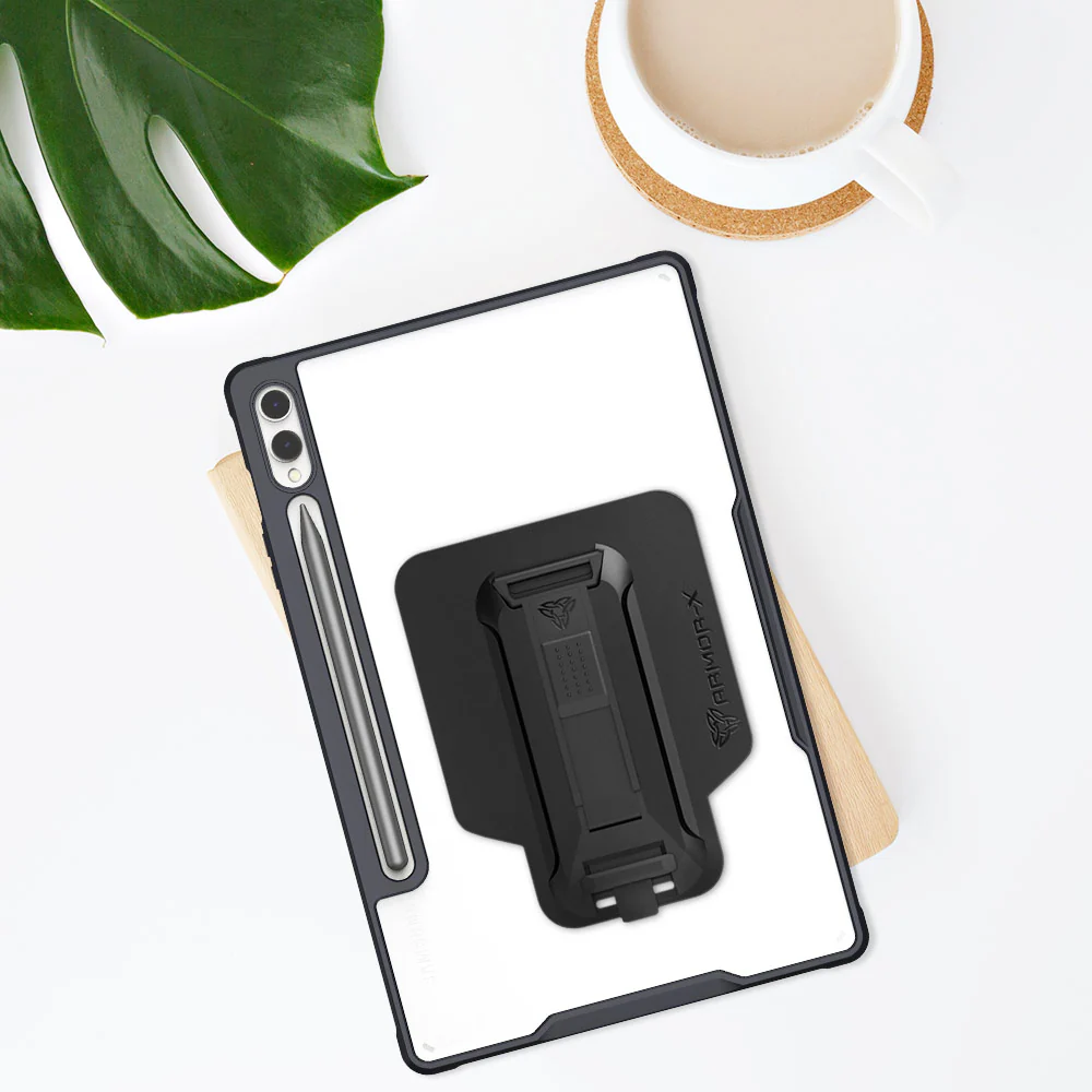 DXS-SS-X810 | Samsung Galaxy Tab S10+ S10 Plus SM-X820 / X826B | Ultra slim 4 corner Anti-impact tablet case with hand strap kick-stand & X-Mount - Image 9