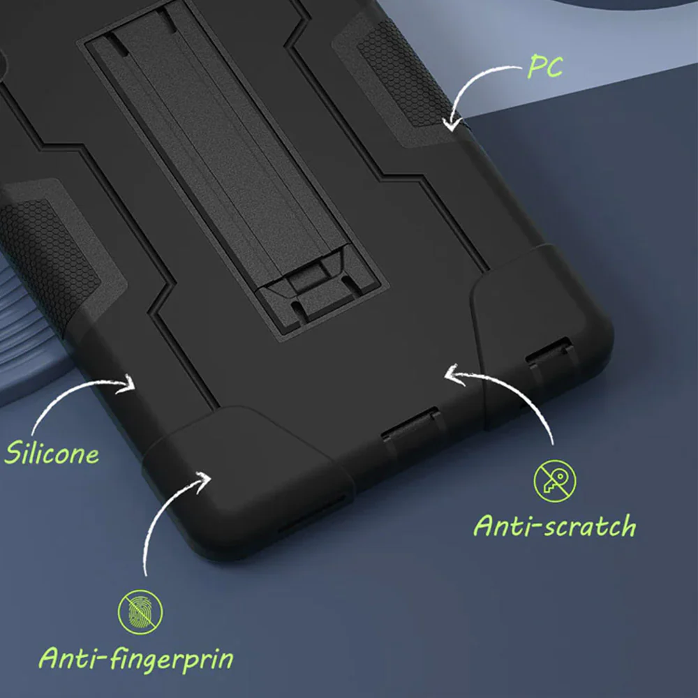 ERN-LN-K9 | Lenovo Tab K9 / Lenovo Tab One TB305 | 3 Layers Protective Rugged Case with Kick-stand - Image 2
