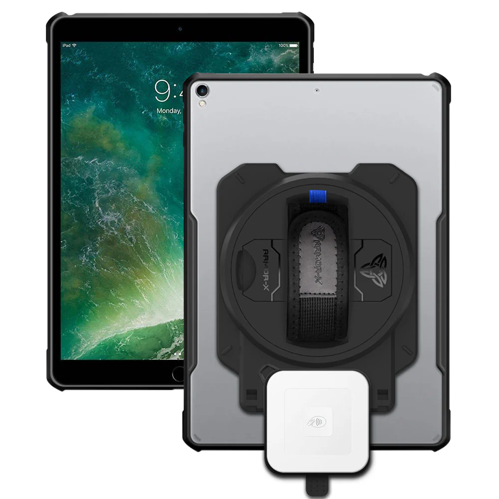 EX1-DAN-iPad-PR3 | iPad Pro 10.5 2017 | Ultra Slim 4 Corner Anti-Impact Tablet Case With Square Card Reader Holder