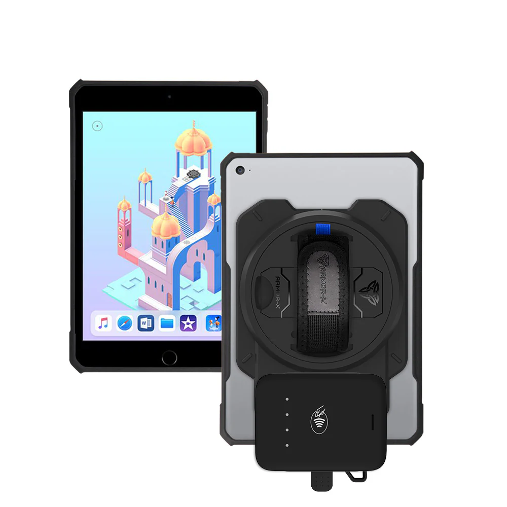 EX2-DAN-ipad-M3 | iPad mini 3 / mini 2 / mini 1 | Ultra Slim 4 Corner Anti-Impact Tablet Case With Adyen NYC1 Card Reader Holder