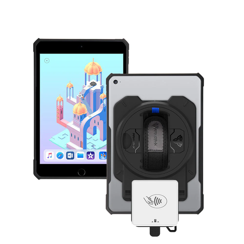 EX2-DAN-ipad-M3 | iPad mini 3 / mini 2 / mini 1 | Ultra Slim 4 Corner Anti-Impact Tablet Case With Payanywhere 3-in-1 Credit Card Reader Holder
