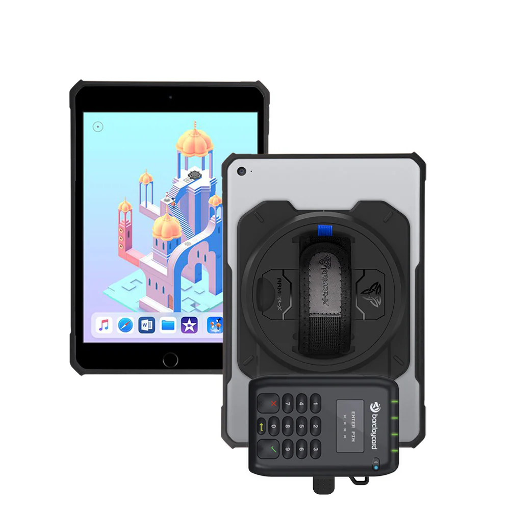 EX2-DAN-ipad-M5 | iPad mini 5 / mini 4 | Ultra Slim 4 Corner Anti-Impact Tablet Case With Barclaycard Card Reader Holder