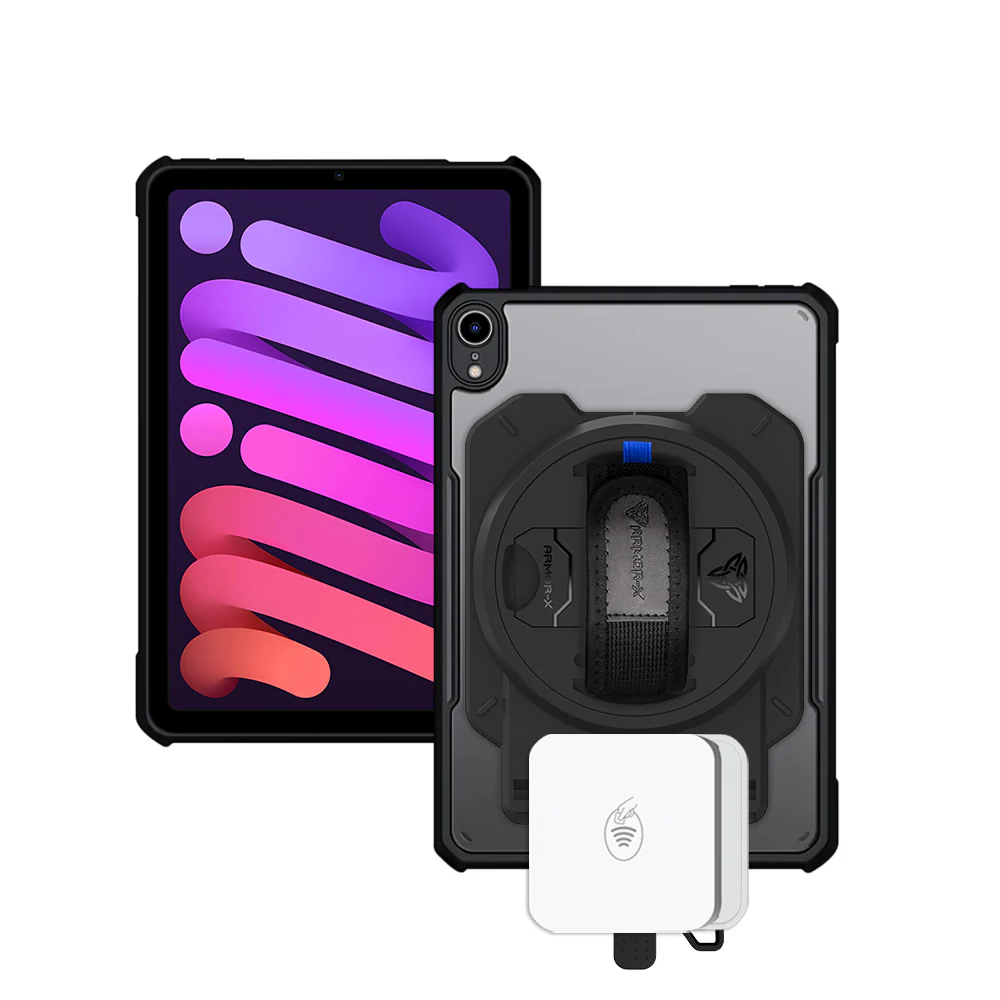 EX2-DAN-iPad-M6 | iPad mini 6 | Ultra Slim 4 Corner Anti-Impact Tablet Case With Stripe Reader M2 Card Reader Holder Supports Apple Pencil 2 Wireless Charging