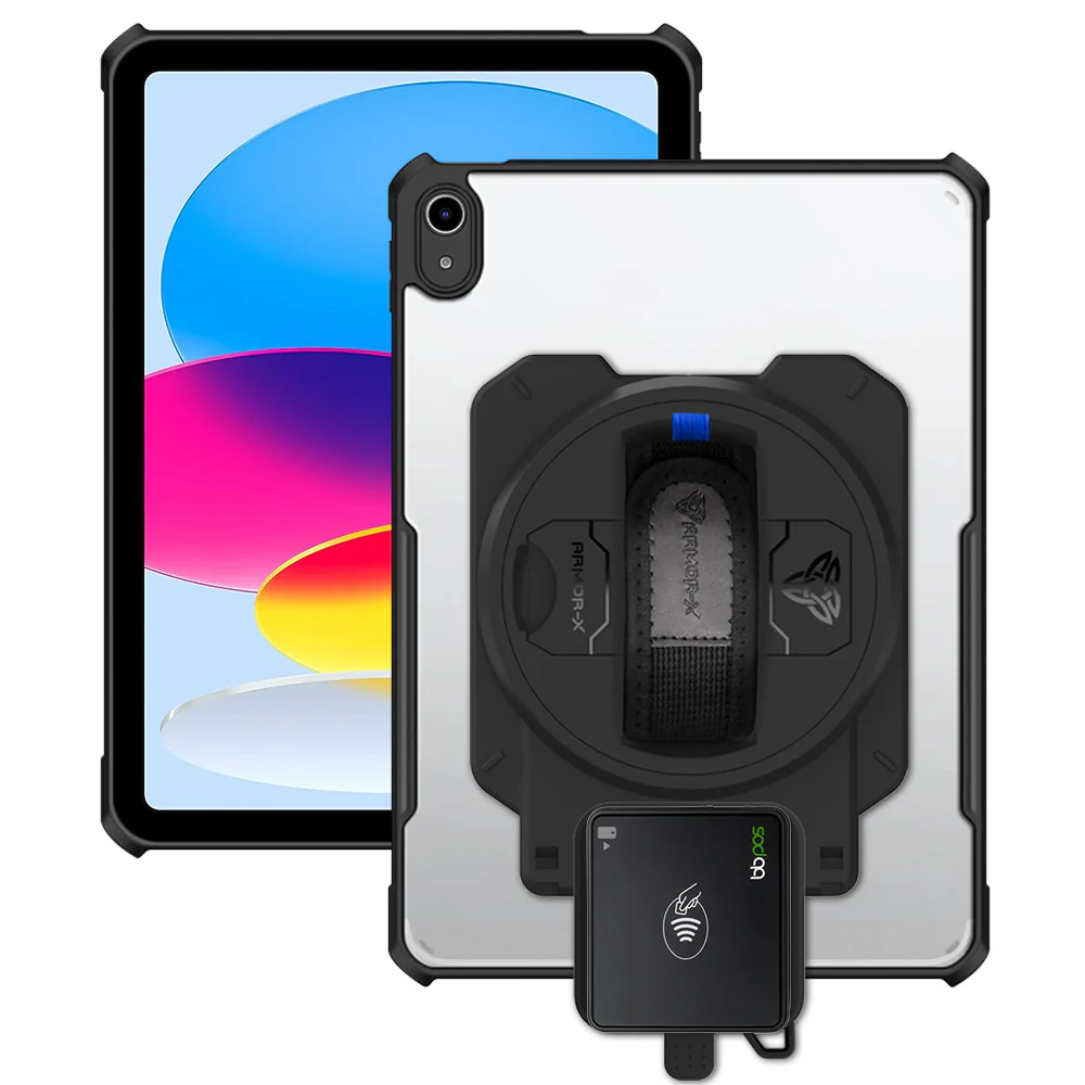 EX2-DAN-iPad-N5 | iPad 11-Inch (11th Gen / A16) | Ultra Slim 4 Corner Anti-Impact Tablet Case With BBPOS Chipper 3X Card Reader Holder