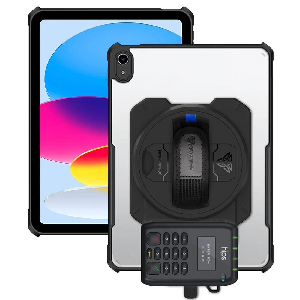 EX2-DAN-iPad-N5 | iPad 11-Inch (11th Gen / A16) | Ultra Slim 4 Corner Anti-Impact Tablet Case With Miura's M010 Card Reader Holder