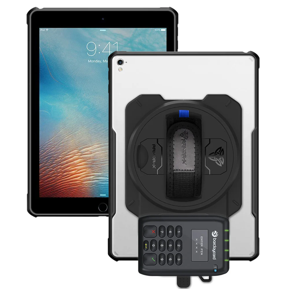 EX2-DAN-iPad-PR1 | iPad Air 2 | Ultra Slim 4 Corner Anti-Impact Tablet Case With Barclaycard Card Reader Holder