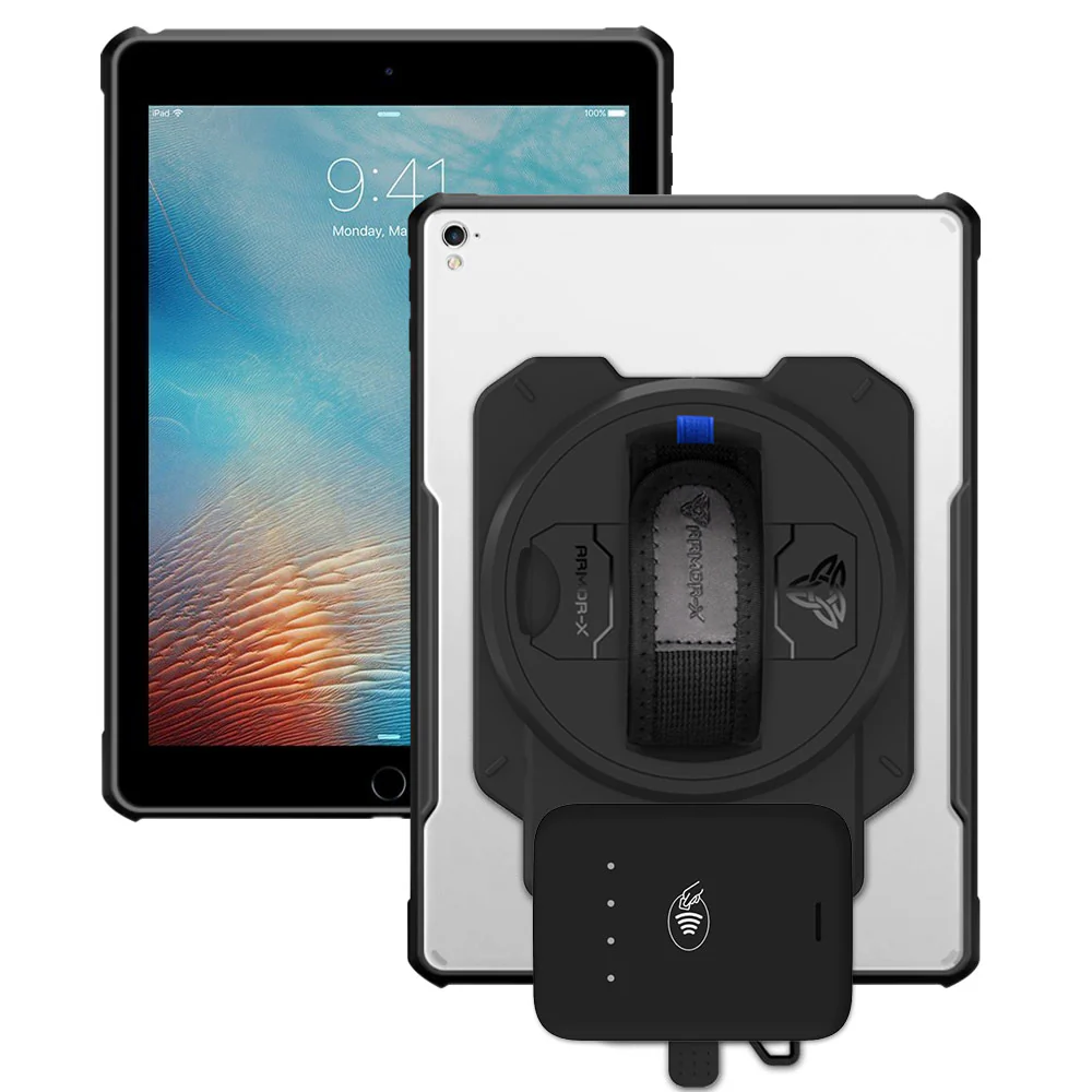 EX2-DAN-iPad-PR1 | iPad Pro 9.7 2016 | Ultra Slim 4 Corner Anti-Impact Tablet Case With Adyen NYC1 Card Reader Holder
