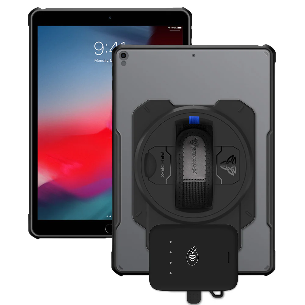 EX2-DAN-iPad-PR3 | iPad Air (3rd Gen.) 2019 | Ultra Slim 4 Corner Anti-Impact Tablet Case With Adyen NYC1 Card Reader Holder