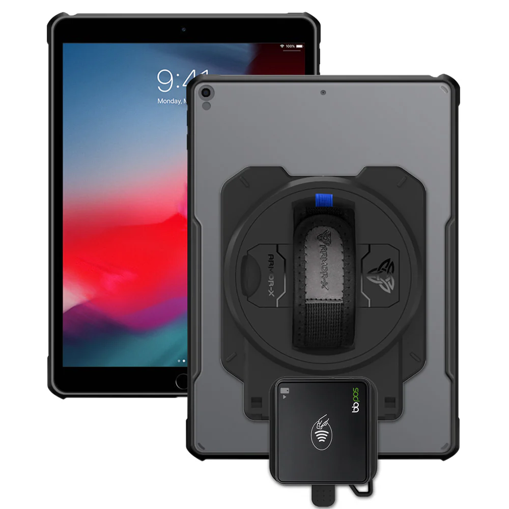 EX2-DAN-iPad-PR3 | iPad Air (3rd Gen.) 2019 | Ultra Slim 4 Corner Anti-Impact Tablet Case With BBPOS Chipper 3X Card Reader Holder